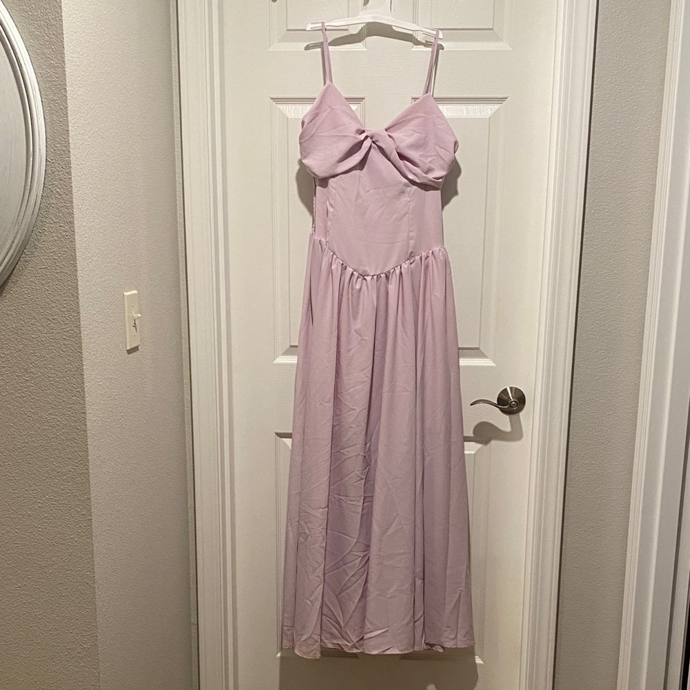 SHEIN Lavender Maxi Dress with Bow Bodice